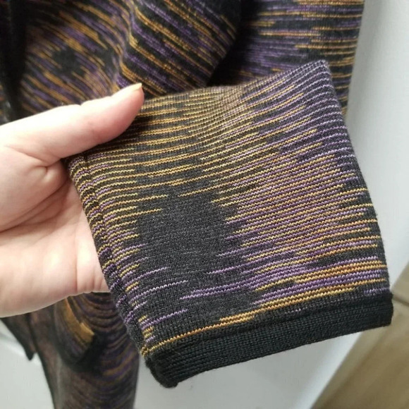 M Missoni 42 Purple Orange Black Heathered Blazer Cardigan - Picture 4 of 11